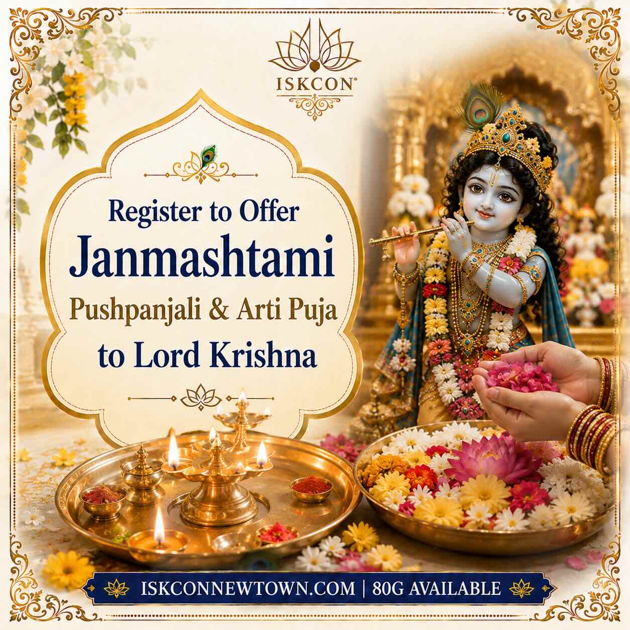 Janmashtami Puja Pushpanjali Seva ISKCON