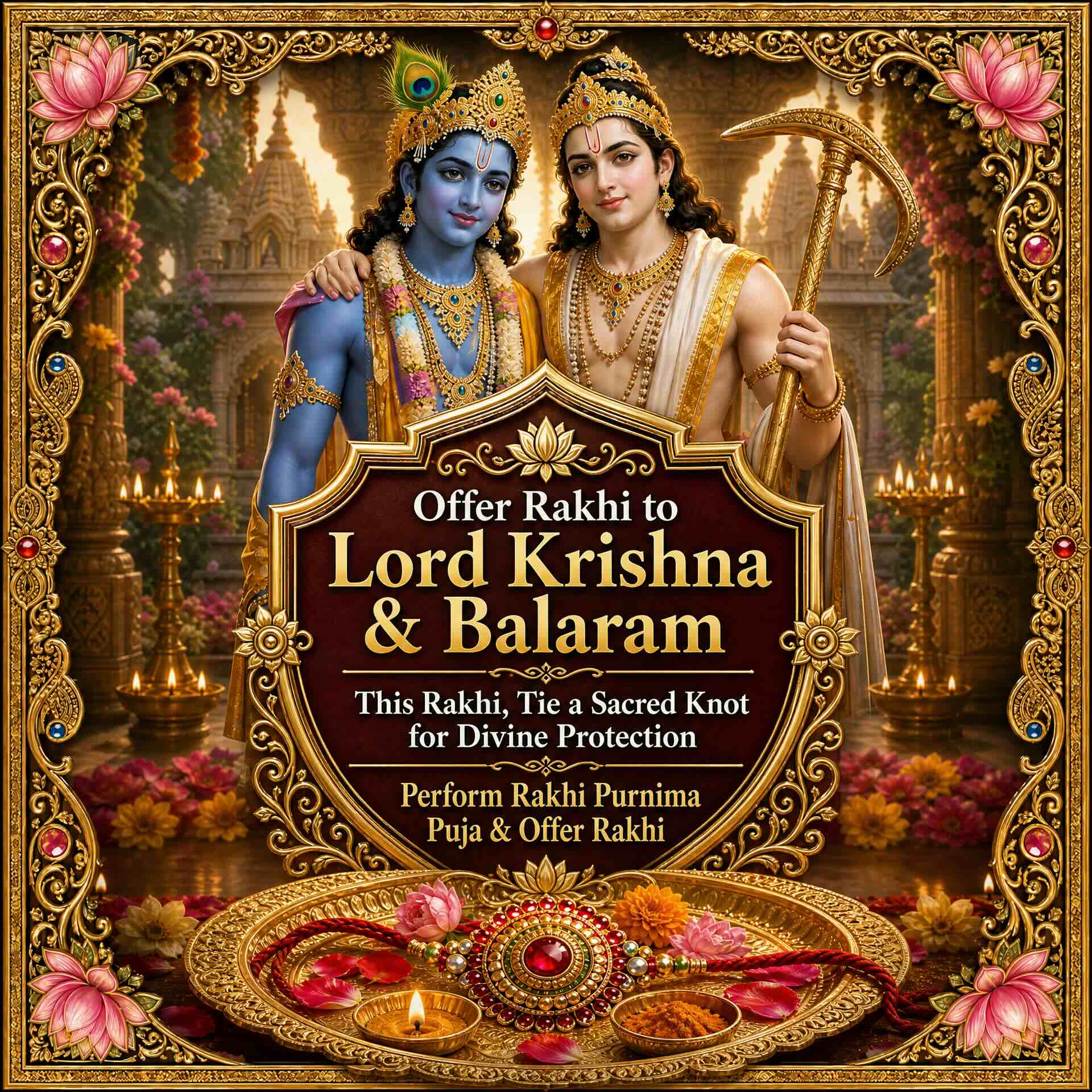 Rakhi Offering to Krishna and Balram Rakhi ISKCON Newtown